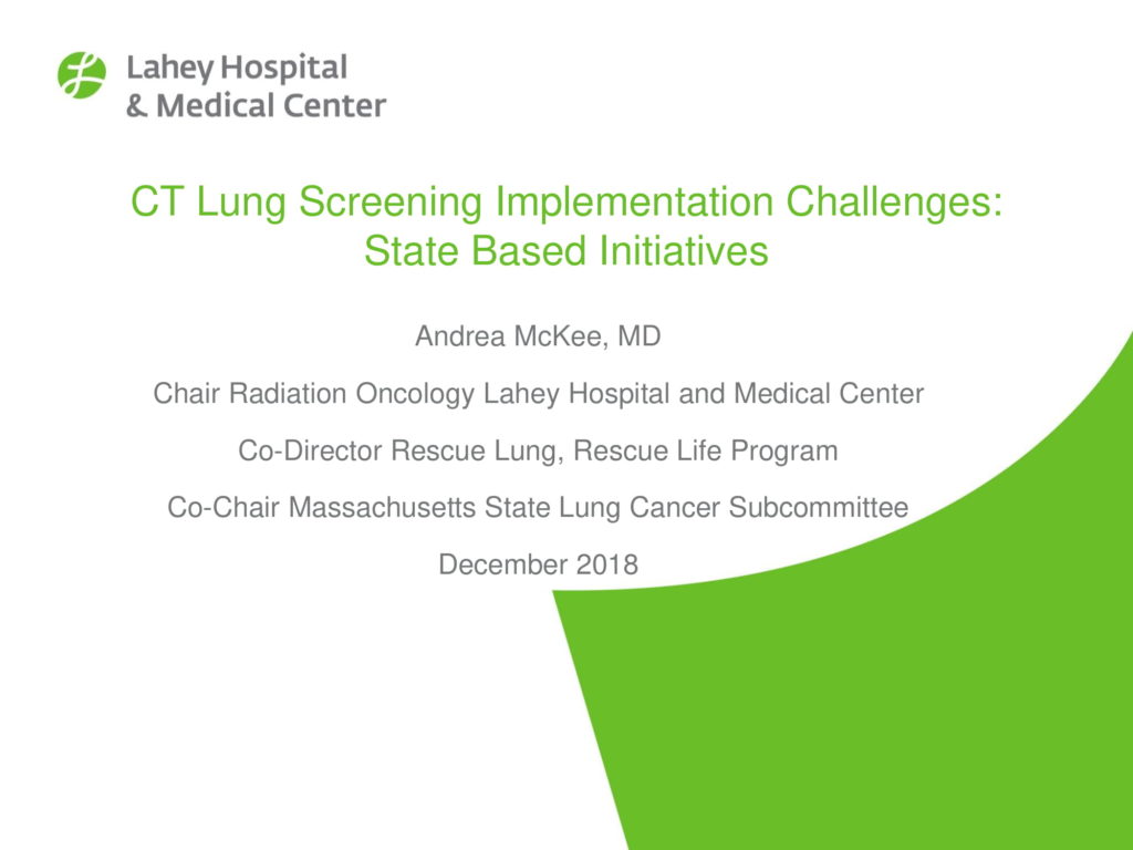 CT Lung Screening Implementation Challenges Presentation Cover Page