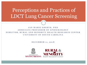 Perceptions And Practices Of LDCT Lung Cancer Screening Presentation photo cover