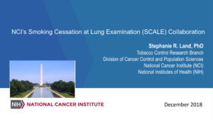 NCI’s Smoking Cessation at Lung Examination (SCALE) Collaboration Presentation photo cover