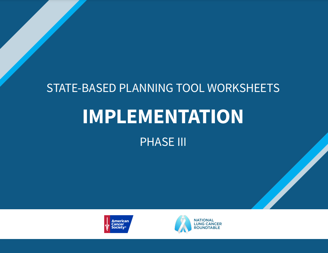 State-Based Planning Tool Worksheets: Phase III