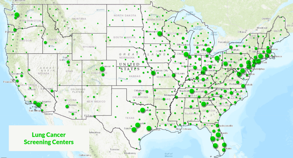 USA Map of Screening Centers